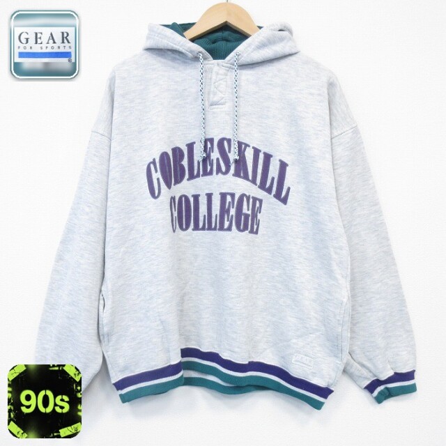 90s 長袖パーカー カレッジ グレー XL | 古着