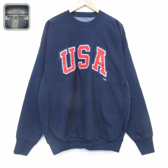 【50%OFF】長袖スウェット USAロゴ ネイビー XL | 古着