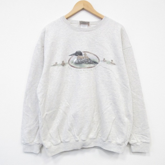 NORTHERN REFLECTIONS 00s 長袖スウェット 鳥 グレー XL | 古着