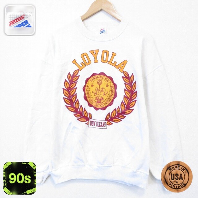 【50%OFF】ジャージーズ 90s 長袖スウェット LOYOLA ホワイト XL | 古着