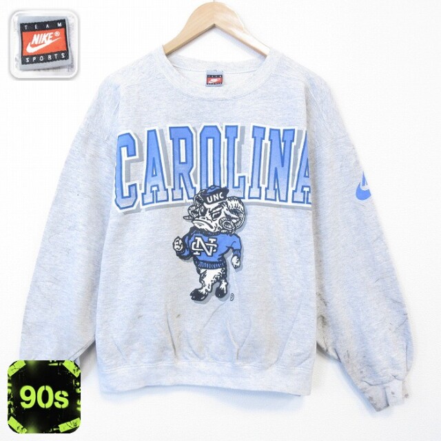 【50%OFF】ナイキ 90s 長袖スウェット カロライナ グレー L | 古着