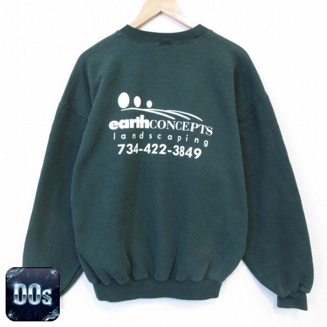 【50%OFF】earth 00s 長袖スウェット グリーン XL | 古着