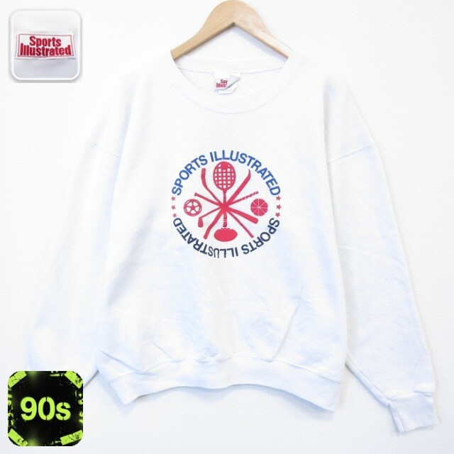 【50%OFF】90s 長袖スウェット スポーツ ホワイト XL | 古着