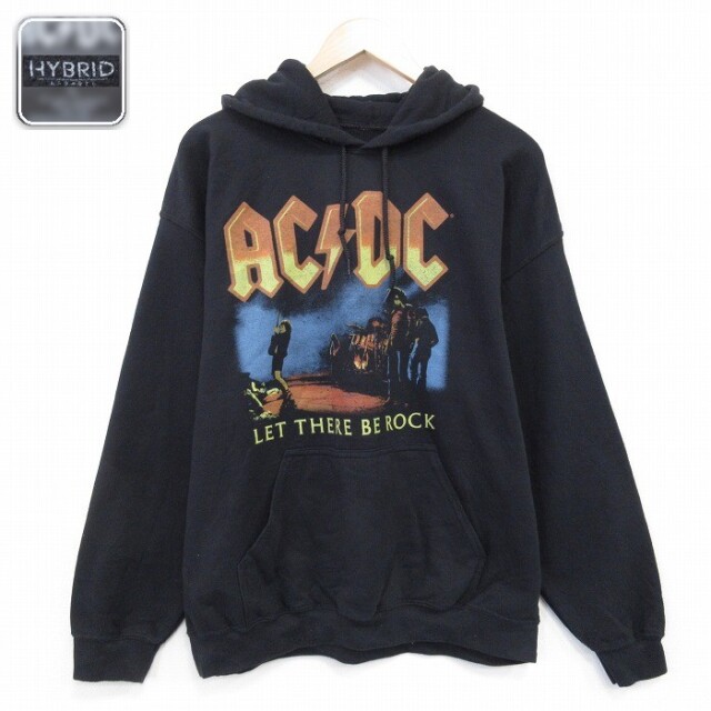 【50%OFF】AC/DC 長袖スウェットパーカー AC/DCプリント ブラック L | 古着