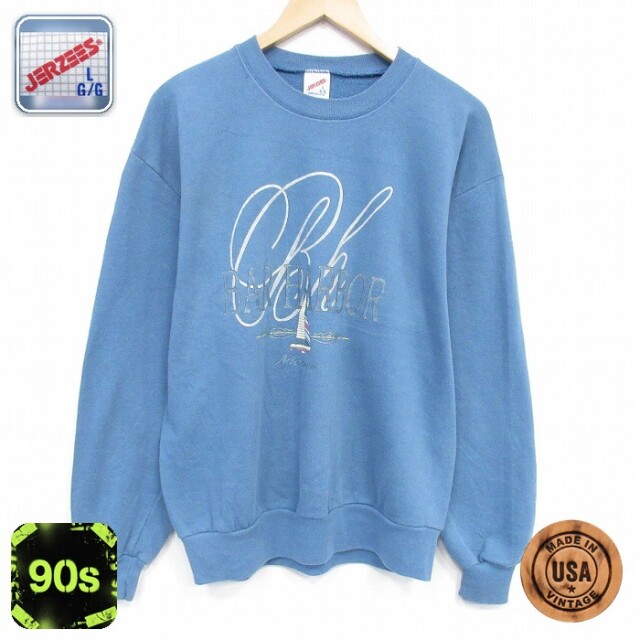【50%OFF】ジャージーズ 90s 長袖スウェット ヨット ネイビー L | 古着