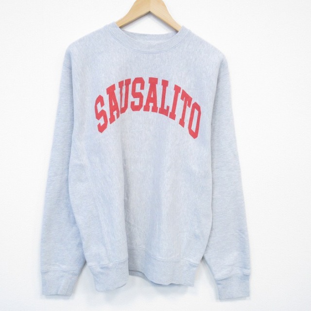 L★古着 長袖 スウェット メンズ SAUSALITO クルーネック グレー 霜降り 26jan15
