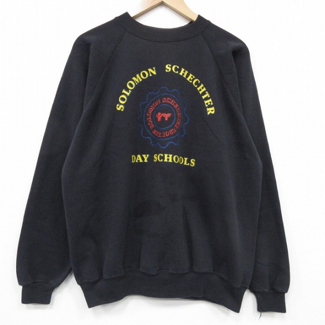 XL★古着 ヘインズ 長袖 スウェット メンズ 90年代 90s ソロモン クルーネック USA製 黒 26jan26