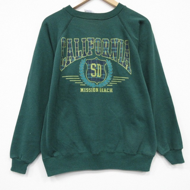 ヘインズ 90s 長袖スウェット カリフォルニア グリーン M | 古着