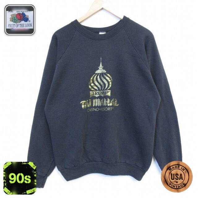 【50%OFF】フルーツオブザルーム 90s 長袖スウェット カジノリゾート ブラック L | 古着