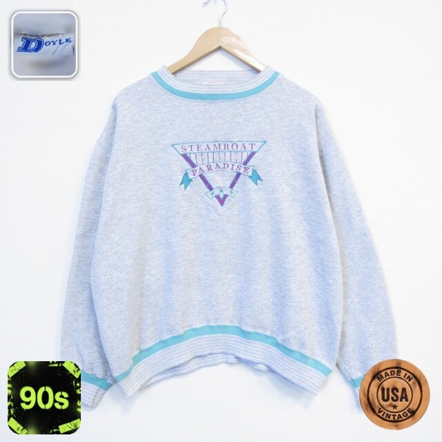 【50%OFF】90s 長袖スウェット パラダイス グレー XL | 古着