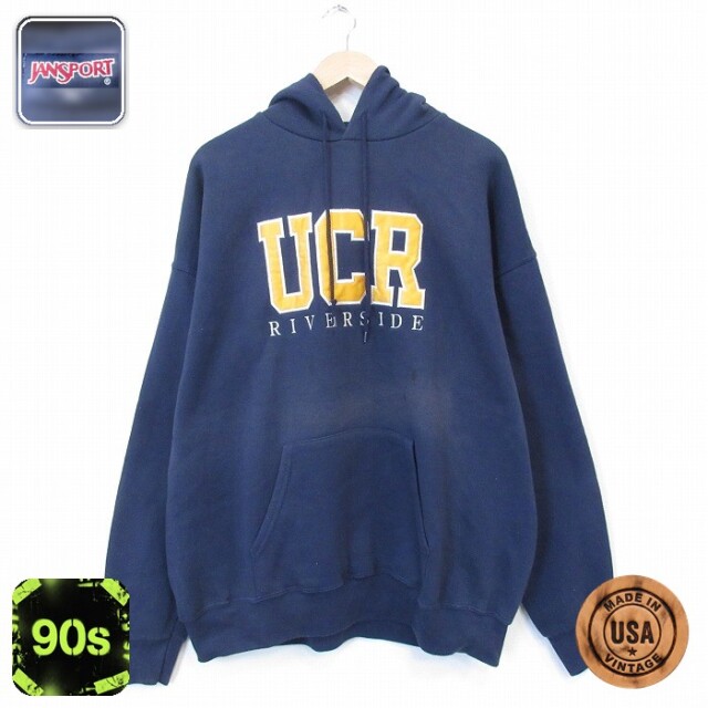 【50%OFF】ジャンスポーツ 90s 長袖パーカー UCR ネイビー XL | 古着