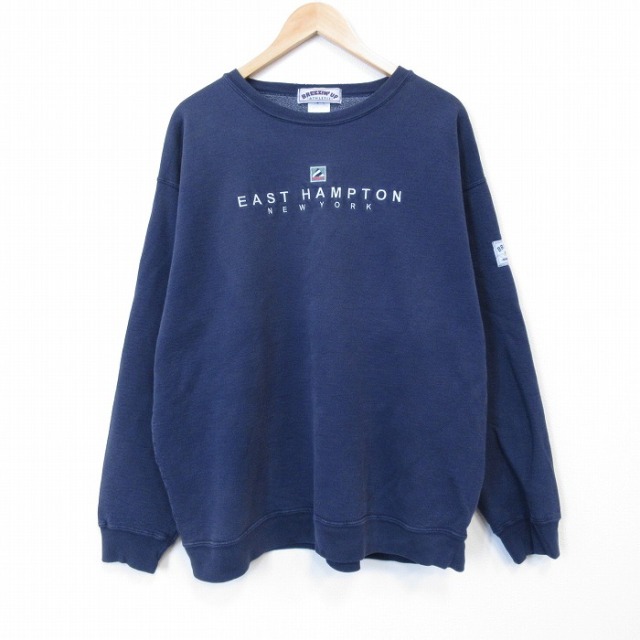 ニューヨーク 90s 長袖スウェット 刺繍 ネイビー XL | 古着
