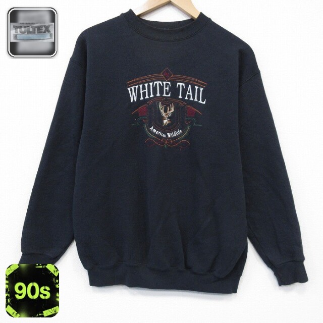 【50%OFF】90s 長袖スウェット シカ ブラック M | 古着