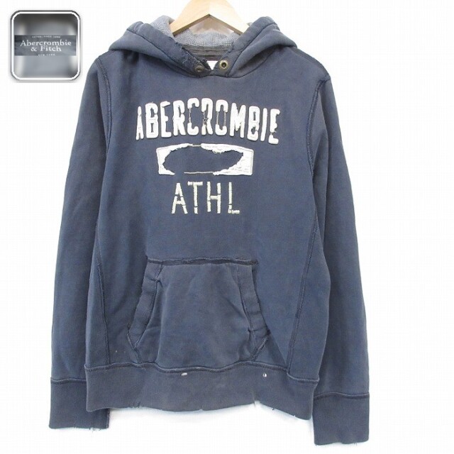 【50%OFF】アバクロンビー&フィッチ 長袖パーカー ビッグロゴ グレー L | 古着