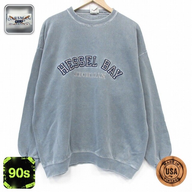 【50%OFF】90s 長袖スウェット HESSEL グリーン XL | 古着