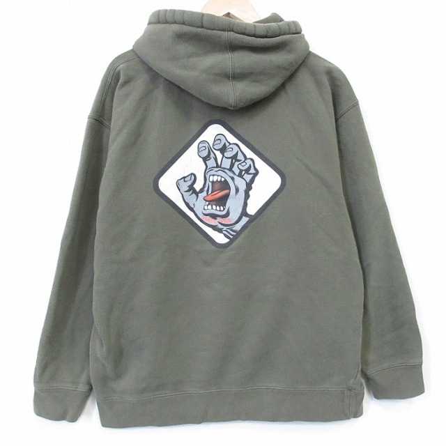 【20%OFF】サンタクルーズ 長袖パーカー スクリーミングバンド グリーン L | 古着