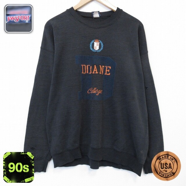 【50%OFF】ジャンスポーツ 90s 長袖スウェット DOANE ネイビー XL | 古着