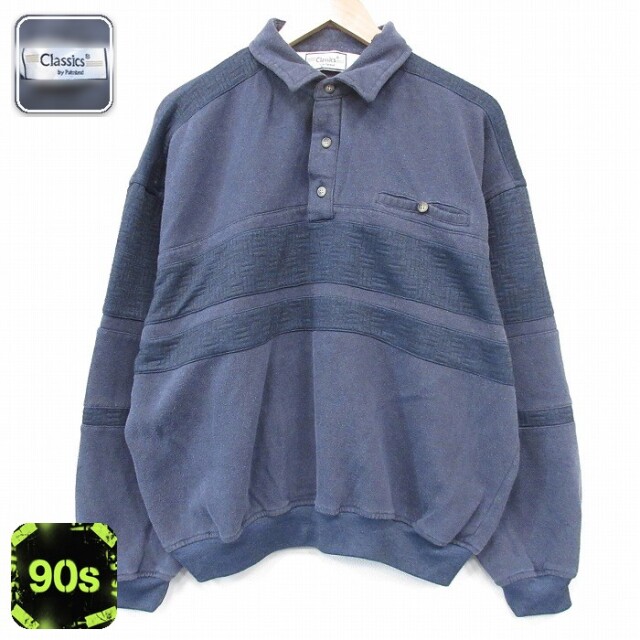 【50%OFF】90s 長袖スウェット ネイビー XL | 古着
