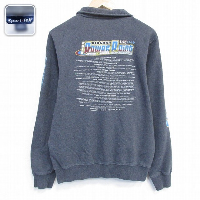 【50%OFF】パワーポイント 長袖ハーフジップスウェット グレー M | 古着