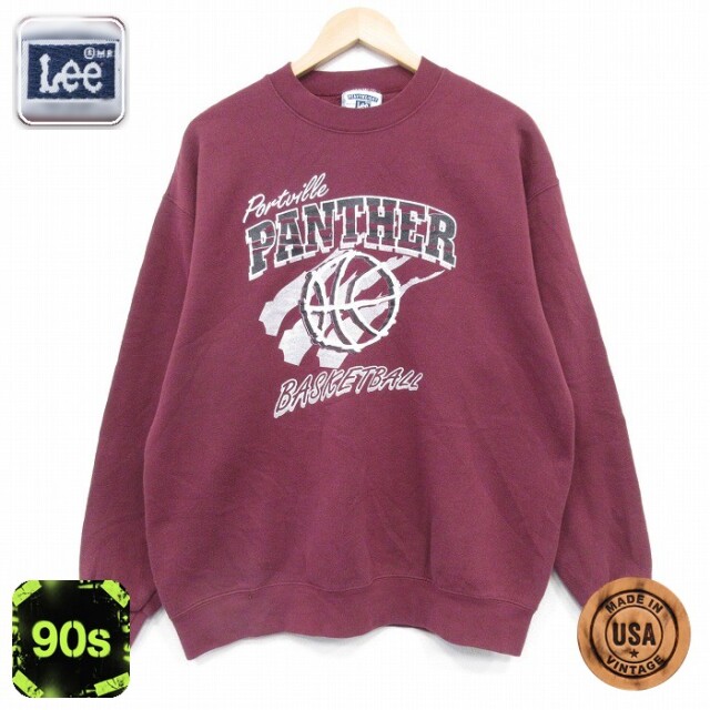 【50%OFF】リー 90s 長袖スウェット バスケットボール バーガンディ L | 古着
