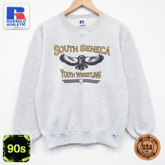 【50%OFF】ラッセル 90s 長袖スウェット ユースレスリング グレー M | 古着