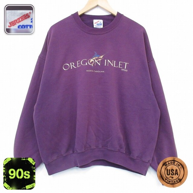 【50%OFF】ジャージーズ 90s 長袖スウェット オレゴン パープル XL | 古着