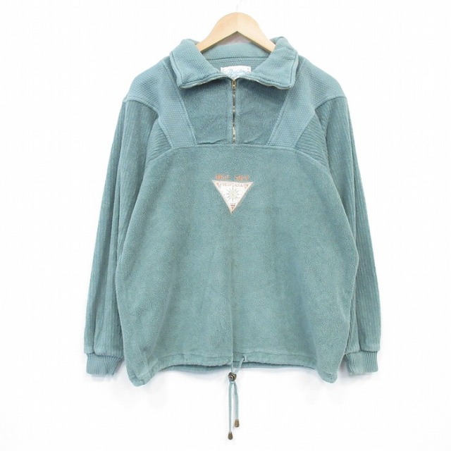 モンタナ 90s 長袖ハーフジップスウェット グリーン XL | 古着