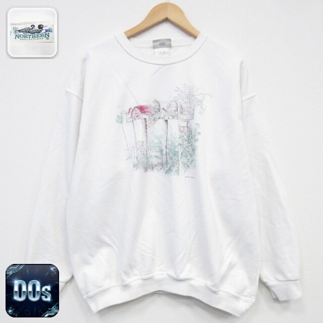 【50%OFF】NORTHERN REFLECTIONS 00s 長袖スウェット ポスト ホワイト XL | 古着