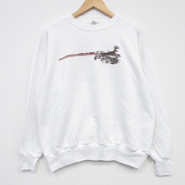 【20%OFF】80s 長袖スウェット シカ ホワイト L | 古着