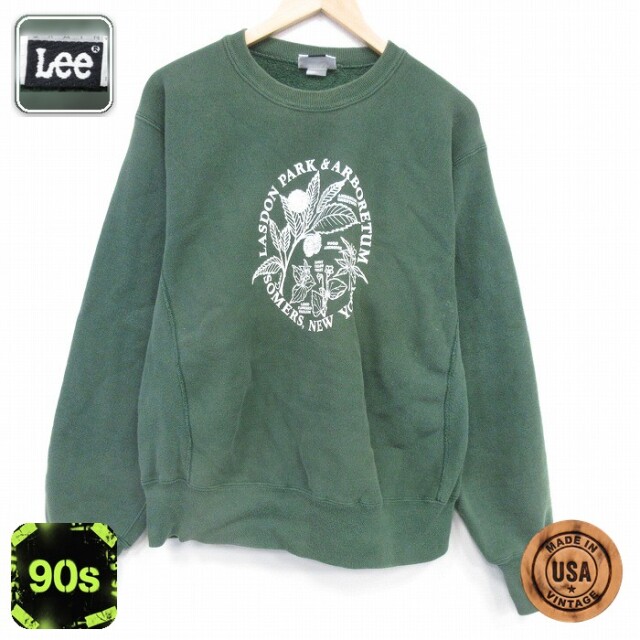リー 90s 長袖スウェット ニューヨーク グリーン XL | 古着