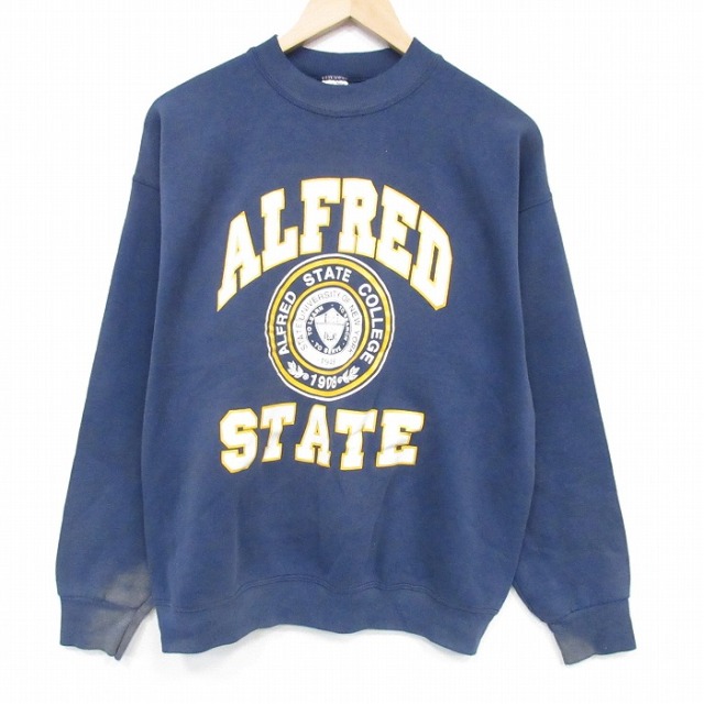 【20%OFF】フルーツオブザルーム 90s 長袖スウェット ALFRED カレッジ ネイビー L | 古着