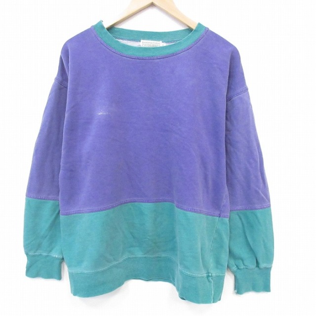 XL★古着 バナナリパブリック 長袖 ブランド スウェット メンズ 90年代 90s コットン クルーネック 紫他【spe】 26feb14