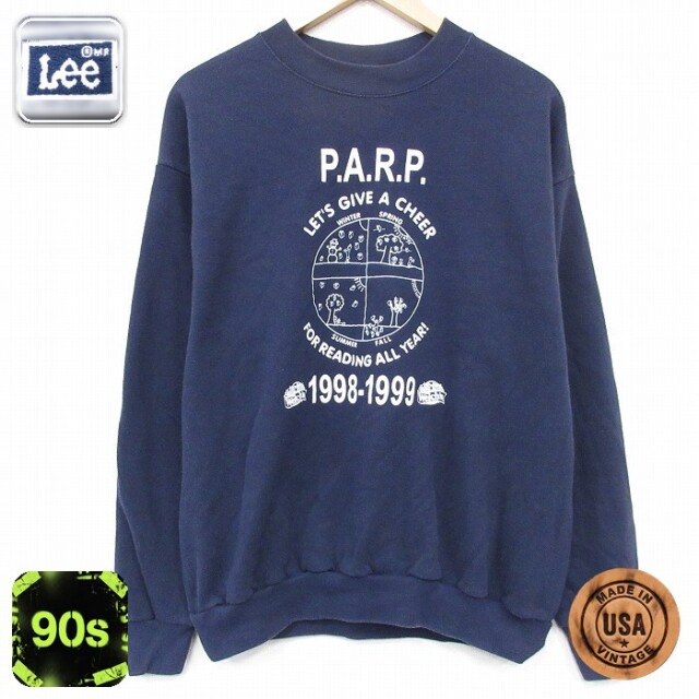 【50%OFF】リー 90s 長袖スウェット PARP ネイビー L | 古着