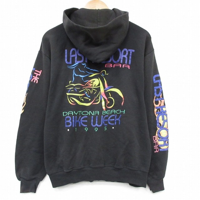 【20%OFF】ジャージーズ 90s フルジップスウェット バイクウィーク ブラック L | 古着