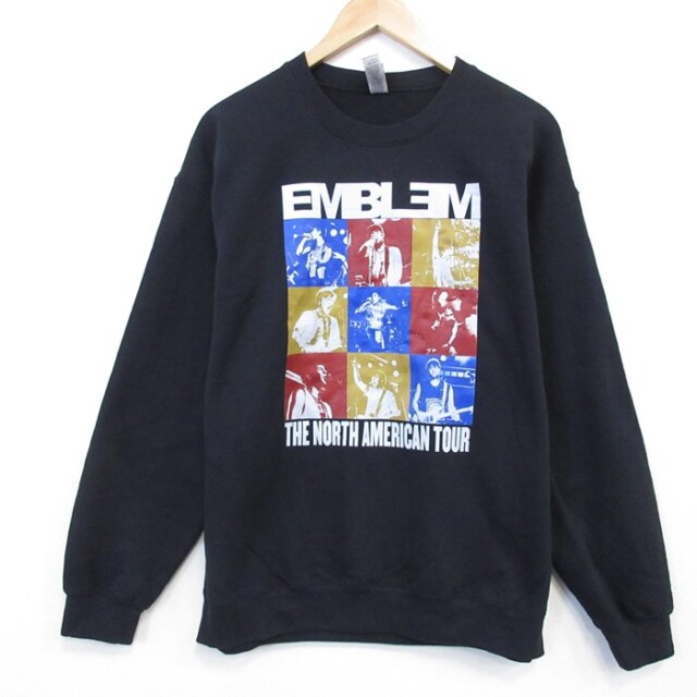 【20%OFF】ロックバンドスウェット エンブレム3 ブラック L | 古着