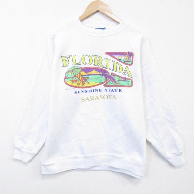 【20%OFF】90s 長袖スウェット フロリダ ホワイト L | 古着