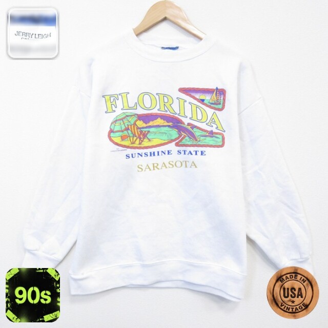 【50%OFF】90s 長袖スウェット フロリダ ホワイト L | 古着