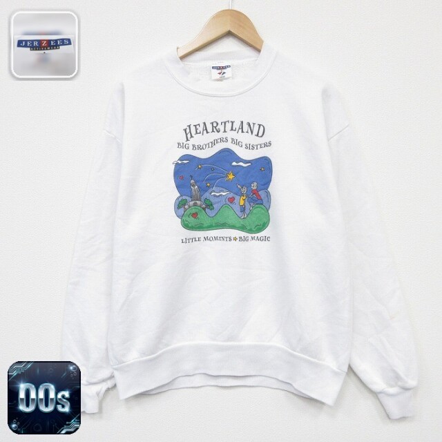 【50%OFF】ジャージーズ 00s 長袖スウェット HEARTLAND ホワイト L | 古着