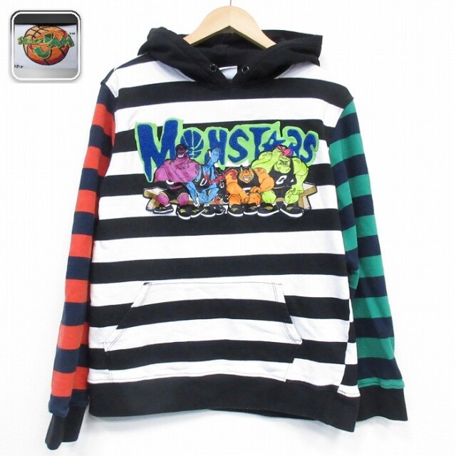 【50%OFF】スペースジャム 長袖パーカー モンスターズボーダー ブラック M | 古着