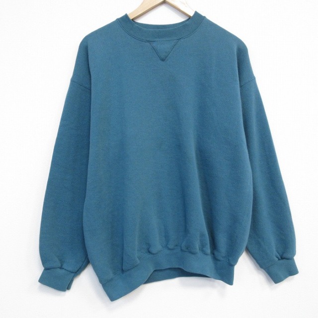 90s 長袖スウェット ブルーグリーン XL | 古着