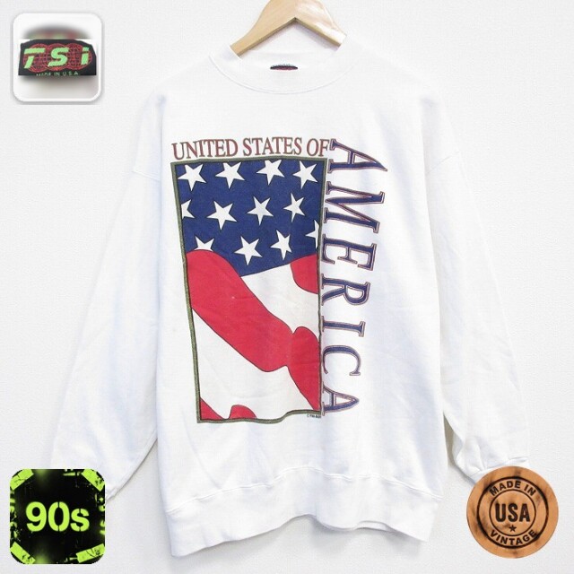【50%OFF】90s 長袖スウェット ホワイト XL | 古着