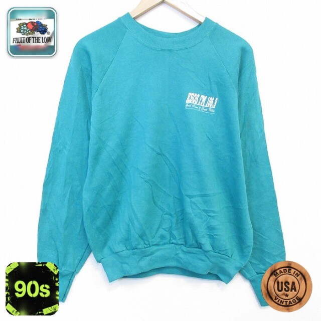 【50%OFF】フルーツオブザルーム 90s 長袖スウェット KSOS ラグラン グリーン M | 古着