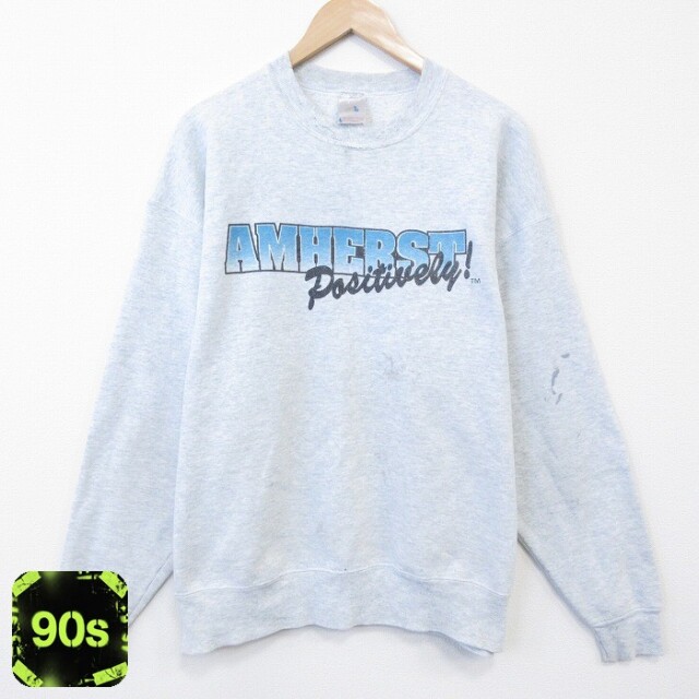 【50%OFF】フルーツオブザルーム 90s 長袖スウェット AMHERST グレー XL | 古着