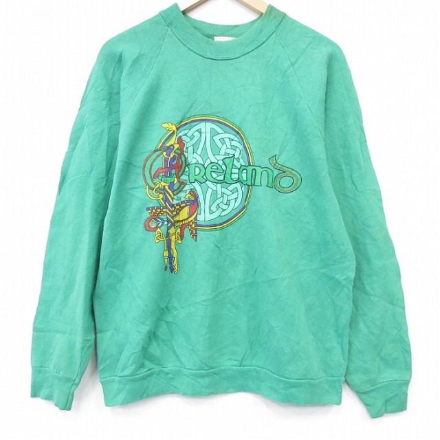 【20%OFF】ブラーニー 90s 長袖スウェット ラグラン 濃緑 L | 古着