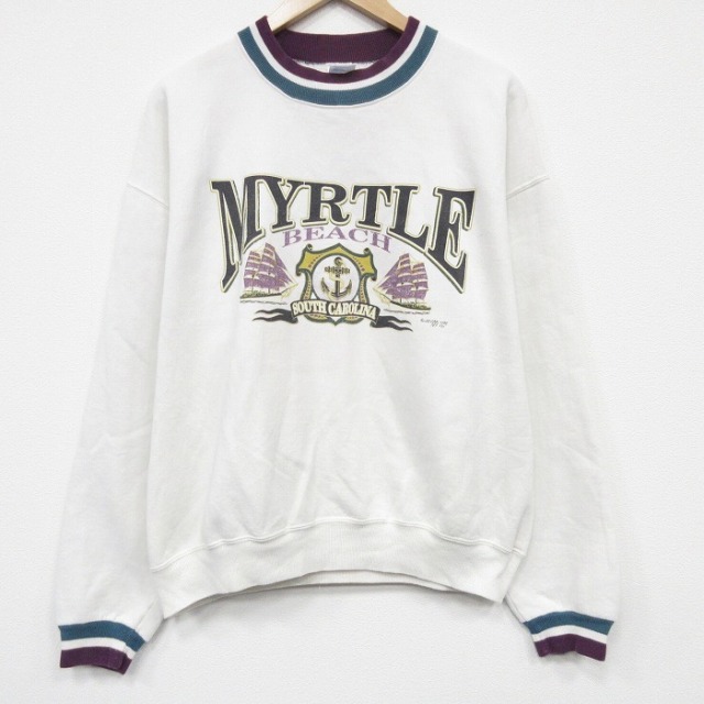 【20%OFF】90s 長袖スウェット MYRTLE ホワイト L | 古着