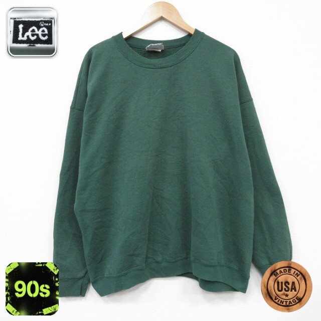 【50%OFF】リー 90s 長袖スウェット グリーン XL | 古着