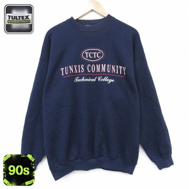 【50%OFF】90s 長袖スウェット TULTEX ネイビー L | 古着