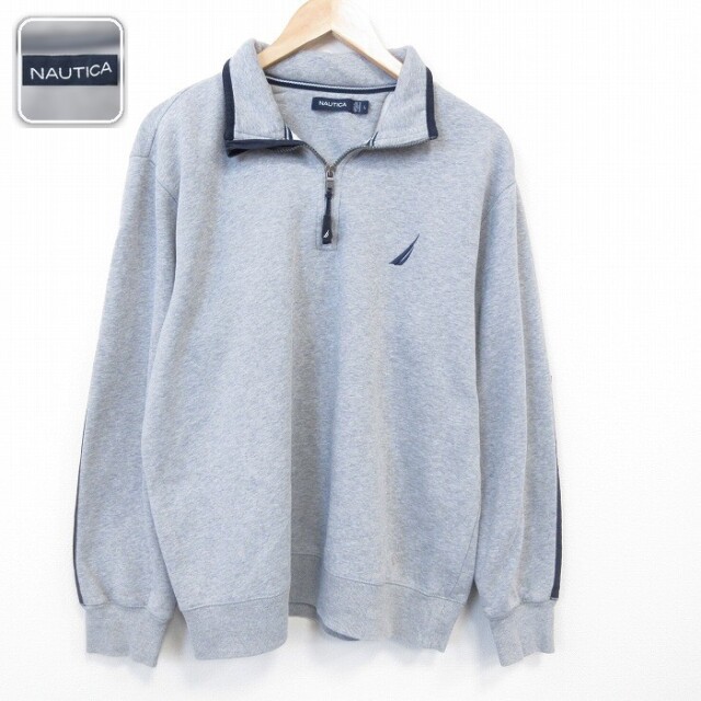 【50%OFF】ノーティカ 長袖スウェット ワンポイントロゴ グレー XL | 古着