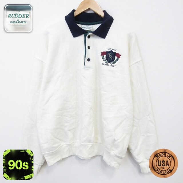 【50%OFF】90s 長袖スウェット NCCC ホワイト XL | 古着