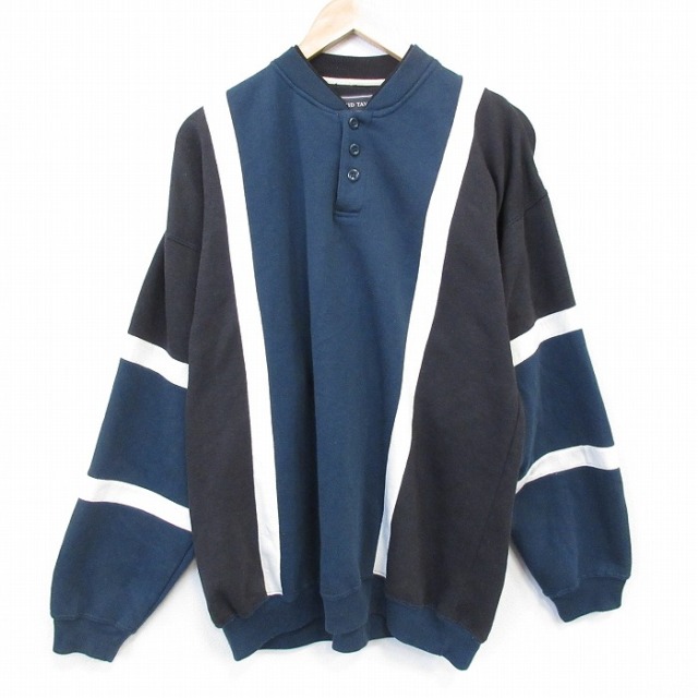 90s 長袖スウェット マルチカラー グリーン XL | 古着